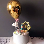 Bánh sinh nhật Chèn Unicorn Baby Golden Balloon Cloud Dessert Bàn trang trí Plug-in Trang trí Baking - Trang trí nội thất
