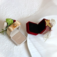 Кольцо, красная ретро коробка, коробочка для хранения для невесты