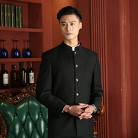 Bộ đồ Trung Sơn phù hợp với nam giới thanh niên Trung Quốc cổ áo đứng hiệu suất tự tu luyện cổ điển váy cưới chú rể phong cách Trung Quốc Tang phù hợp với thời trang nam 2021