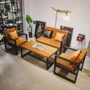 Gỗ rắn Mỹ đồ nội thất cafe phù hợp với ghế sofa kết hợp bàn cà phê - Đồ gỗ ngoài trời