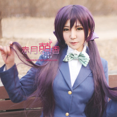 taobao agent Mengxiang's LOVE LIVE!Wig Tonjo Hermia Purple Purple Black High -temperature silk cosplay wig