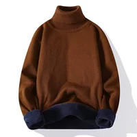 Демисезонный утепленный цветной свитер подходит для мужчин и женщин, трикотажный удерживающий тепло лонгслив, одежда, высокий воротник