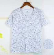 Mùa hè áo mẹ trung niên cotton tay áo mở vest ông già đồ lót cộng với chất béo cotton chải kỹ ngắn - Áo vest