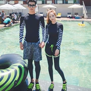 Hàn Quốc chia quần áo lặn nhanh khô khóa kéo sứa chống nắng sứa nam và nữ dài tay đồ bơi lướt quần áo phù hợp với người yêu - Vài đồ bơi