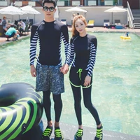 Hàn Quốc chia quần áo lặn nhanh khô khóa kéo sứa chống nắng sứa nam và nữ dài tay đồ bơi lướt quần áo phù hợp với người yêu - Vài đồ bơi đồ đi biển cho cặp đôi