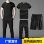 Bộ đồ ngụy trang bằng băng lụa mùa hè cho nam quần áo thể thao tay ngắn nam 2019 phiên bản Hàn Quốc mới của xu hướng giải trí hai mảnh - Bộ đồ quần áo unisex