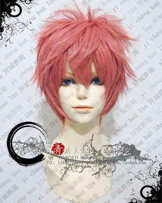 taobao agent [Green Mo COS wig] Smoke pink high -temperature silk blue/green exorcist Zhimo Lian Naz