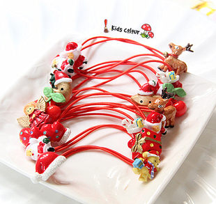 新しいクリスマス製品韓国の子供の赤ちゃんサンタクロースツリーソックスエンジェルハットチェリー双頭腱ヘアロープ