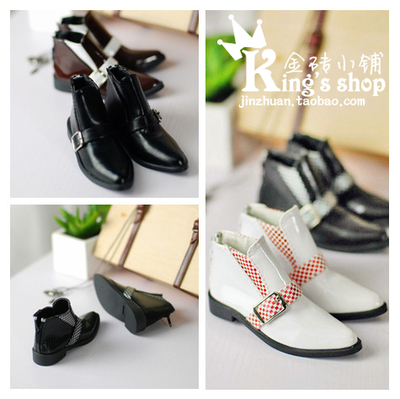 taobao agent 1/3 Uncle BJD/SD baby shoes/casual leather shoes spot/plaid patent leather snake pattern black and white brown color matching 4 color income