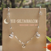 Tình yêu 925 sterling bạc vòng chân dài nữ thời trang Hàn Quốc dễ thương trái tim mặt dây chuyền sinh viên chuỗi quà tặng sinh nhật