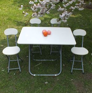 [60 * 90] trắng hình chữ nhật gấp bàn ghế ngoài trời giải trí đồ nội thất trong nhà di động gấp bàn ăn và ghế