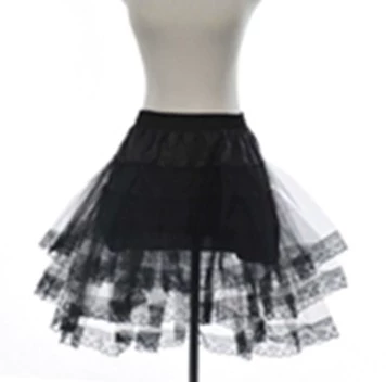 Трех -слоя рыхлой балетной юбки без заправки поддерживает черную кружевную кружевную юбку Wg13
