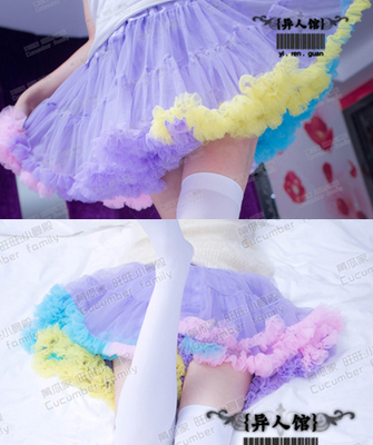 taobao agent [Different Pavilion] Harajuku Lolita Ice Cream Soft Girl Colored Puff Skirt/White Skirt Specials Free Shipping