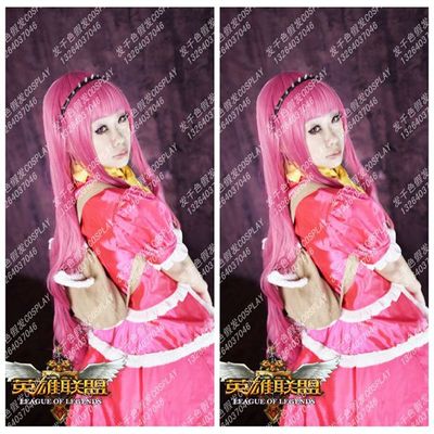 taobao agent League of Legends Annie cos wigs of red wig hair long hair 100cm wig