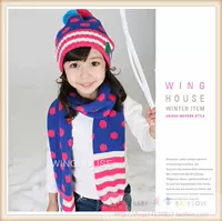 Демисезонный детский шарф, демисезонная удерживающая тепло трикотажная хлопковая шапка, в корейском стиле