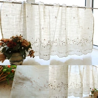 Сельская кофейная штора, ткань, в американском стиле, с вышивкой, в цветочек