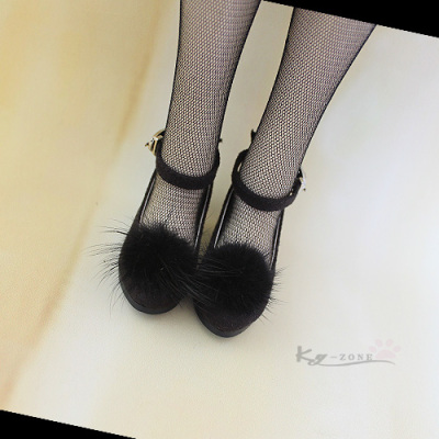 taobao agent BJD doll shoes sweet and cute lady's velvet ball single shoes (1/4msd 1/3sd size ~~)