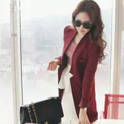 Mùa thu và mùa đông áo khoác nữ mỏng mới phiên bản Hàn Quốc của phần dài của áo dài tay mỏng phù hợp với áo khoác - Áo khoác dài