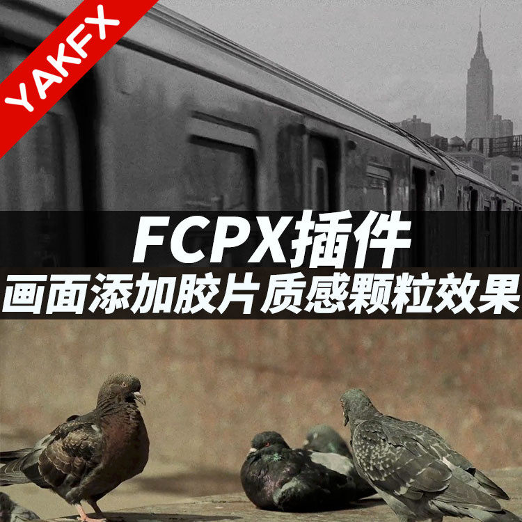 FCPX插件：画面叠加胶片质感颗粒效果 支持4K film grain-天天素材网