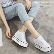 Tăng 10 cm trong giày nữ 2018 mùa hè mới rỗng thoáng khí dày đáy muffin thấp để giúp sinh viên giày thường Hàn Quốc