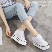 Tăng 10 cm trong giày nữ 2018 mùa hè mới rỗng thoáng khí dày đáy muffin thấp để giúp sinh viên giày thường Hàn Quốc dép crocs nữ