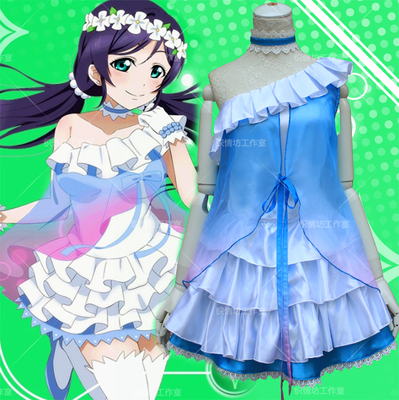 taobao agent Dream Gate Blue Gauze Gradient LOVE LIVE! Dongjo Hito Cosplay clothing