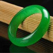 Ngọc bích kiểu Miến Điện với màu xanh lá cây - Vòng đeo tay Cuff