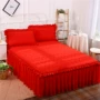 Hàn Quốc phiên bản của bông bông rửa cưới lớn ren đỏ một mảnh giường ngủ bìa váy bedspread 1,8 m gia đình 1,5m bốn - Váy Petti váy giường khách sạn