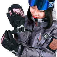 LDski găng tay trượt tuyết không thấm nước chịu mài mòn trượt tuyết trở lại găng tay bảo vệ găng tay Kevlar giữ ấm ba ngón tay nghẹt găng tay trắng