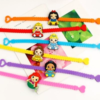 Sáng tạo vòng tay trẻ em vòng đeo tay ban nhạc Disney Princess silicone cha mẹ trẻ em phim hoạt hình liên kết tay quà tặng vòng tay nam vàng