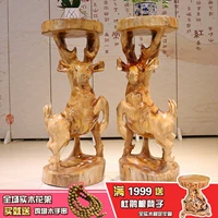Bộ sưu tập Root Art Xiangmu Cây Root Hoa đứng Sika Deer Root khắc trang trí Gỗ tự nhiên - Các món ăn khao khát gốc 	bộ bàn ghế gốc cây nguyên khối