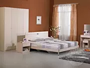 Bộ bàn ghế phòng ngủ hiện đại đơn giản 1,5 m tấm đôi tủ quần áo giường đôi kết hợp cho thuê đồ nội thất phòng