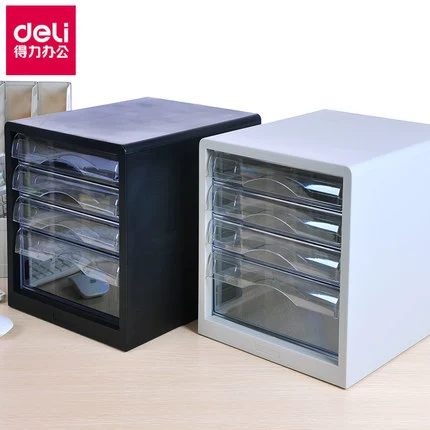 Deli Desktop File Cabinet 9774 Офис -хранение ящик для хранения Файл. Четырех -слой четырехслойной пластиковой стойки