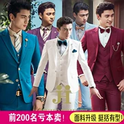 Hình ảnh studio quần áo nam phiên bản Hàn Quốc của bộ đồ tự tu luyện trình diễn sân khấu phù hợp với bộ vest vest ba mảnh - Suit phù hợp