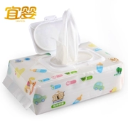 Yi Ying bé lau em bé sơ sinh tay trẻ em khăn lau da mềm mại với bìa khăn lau ướt 80 bơm 3 thậm chí gói