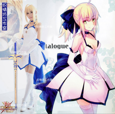 taobao agent Fate/Zero 10th Anniversary COSPLAY SABER LILY Sebli Blue Lily Dress