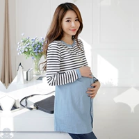 Весенний милый топ для беременных, пижама для кормящих грудью для выхода на улицу, коллекция 2021, в корейском стиле, длинный рукав
