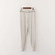 Mùa thu và mùa đông thời trang mới hoang dã sọc pajama quần đàn hồi eo close-fitting xà cạp quần ấm quần dài