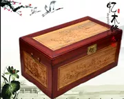 Toon gỗ hộp đám cưới của hồi môn hộp quần áo hộp gỗ rắn thế kỷ hài hòa tốt khắc côn trùng cổ thư pháp và hộp lưu trữ tranh - Cái hộp