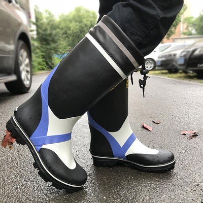 Giày đi mưa thời trang nam ống cao giày đánh cá cao su tự nhiên mềm mại thoáng khí chống trơn trượt khử mùi chống đinh giày đi mưa ngoài trời - Rainshoes