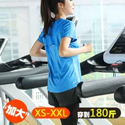 Kích thước lớn nữ nữ chạy của phụ nữ nửa tay thể thao thể dục ngắn tay khô nhanh t-shirt áo sơ mi t-shirt lỏng nữ
