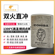 Cohiba CO null Cuba bật lửa mới xì gà đôi lửa thẳng vào cơ thể sáng tạo bơm hơi bằng kim loại