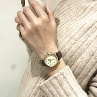 Ретро водонепроницаемый кварцевый ремень, женские часы, в корейском стиле, простой и элегантный дизайн
