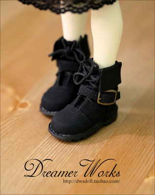 taobao agent Doll, black footwear, belt, low boots, scale 1:4, scale 1:3