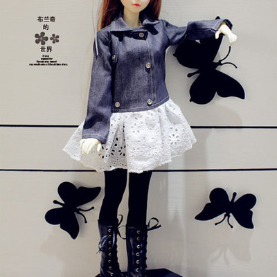 taobao agent [Branci] BJD, SD doll clothes 6 cents 4 cents 3 cents denim lace dress