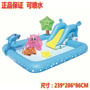 Lớn trẻ em phim hoạt hình động vật biển cá heo có thể phun nước inflatable bơi chơi đồ chơi nước hồ bơi bóng hồ bơi trượt lâu đài