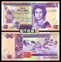 [Mỹ] thương hiệu mới UNC Belize 2 nhân dân tệ Elizabeth ngoại tệ tiền giấy tiền nước ngoài đồng tiền cổ