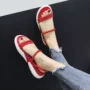 Dép lưới đỏ nữ 2018 mới ulzzang đế phẳng hai mang dép thể thao nữ mang giày cổ tích dép dior