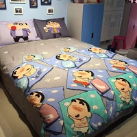 Crayon Chibi Maruko gia đình bốn bông chăn bông phim hoạt hình ba đứa con lên giường bằng vải Mikasa - Bộ đồ giường bốn mảnh bộ chăn ga