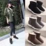 Giày tuyết mùa đông nữ boot ngắn 2018 mùa đông mới tóc bóng mới khởi động ấm áp cộng với giày nhung dày chống trượt giày da cao cổ nữ